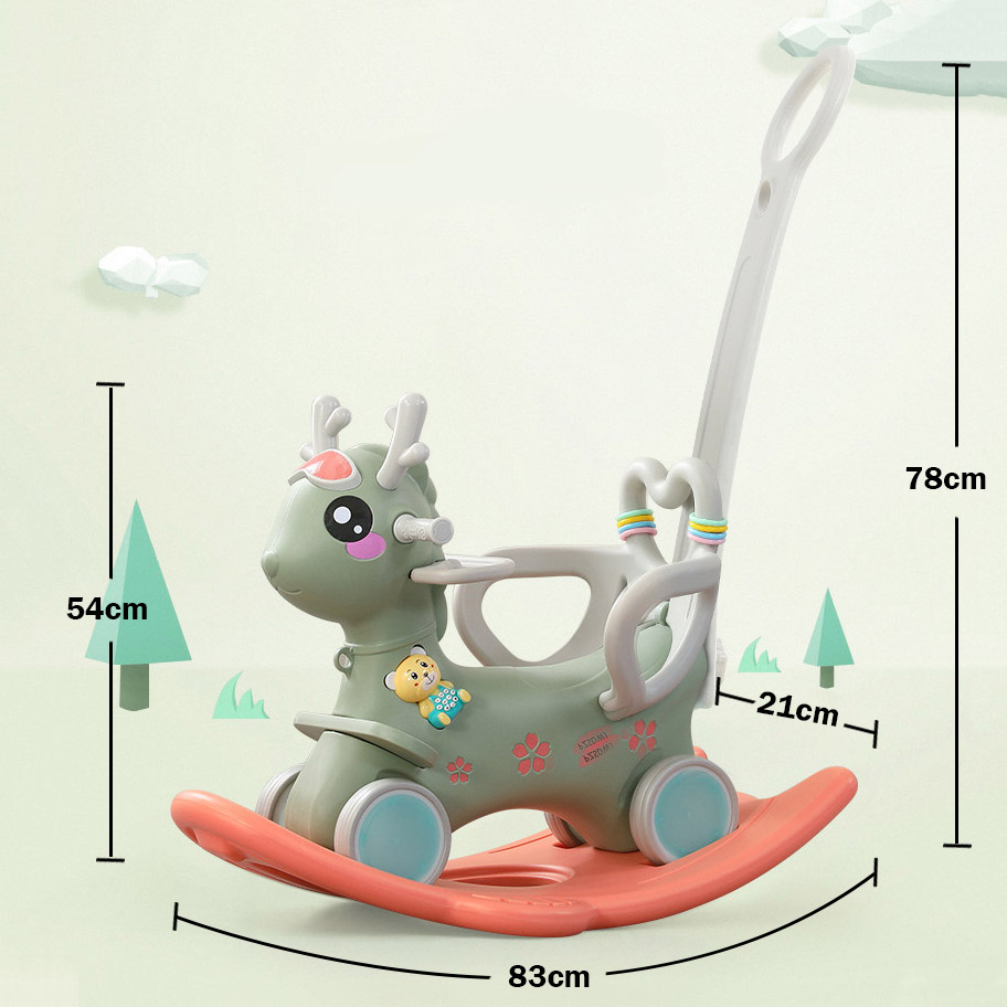 High quality deer rocking horse baby ride on animal play toy for playground