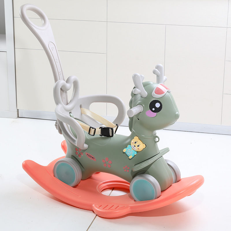 High quality deer rocking horse baby ride on animal play toy for playground