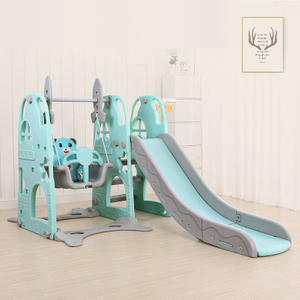 High quality kids indoor plastic swing and slide play set for sale