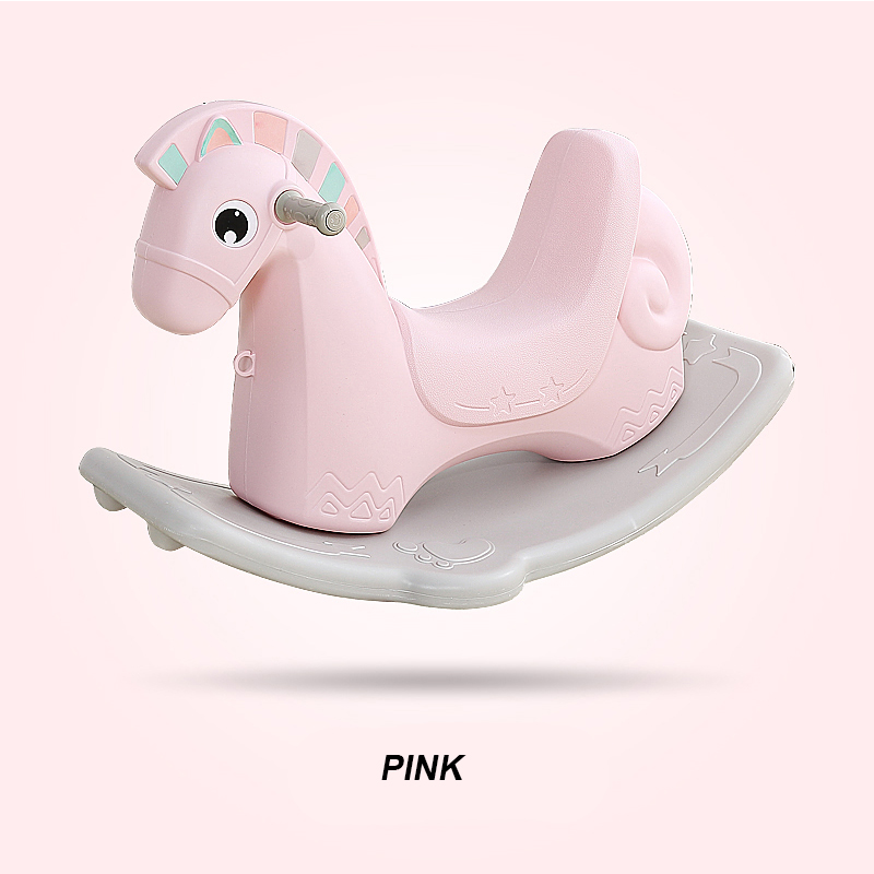 Amusement equipment plastic pink baby animal shaped chair rocking horse toy 