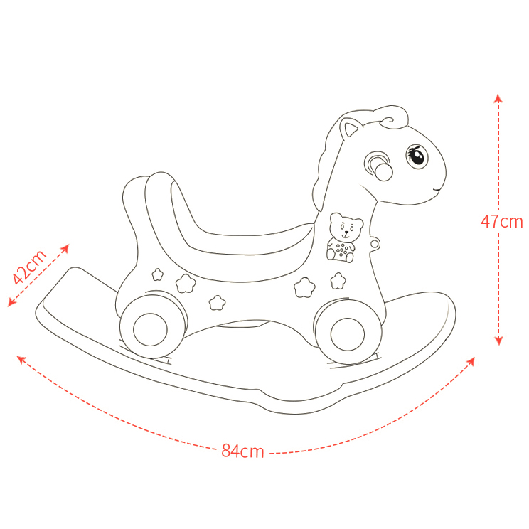 Updated 3 in 1 children's indoor combination 1-3 years old baby rocking horse with music 