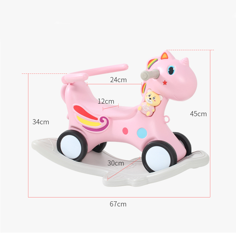 Indoor plastic kids rocking horse for baby ride toy