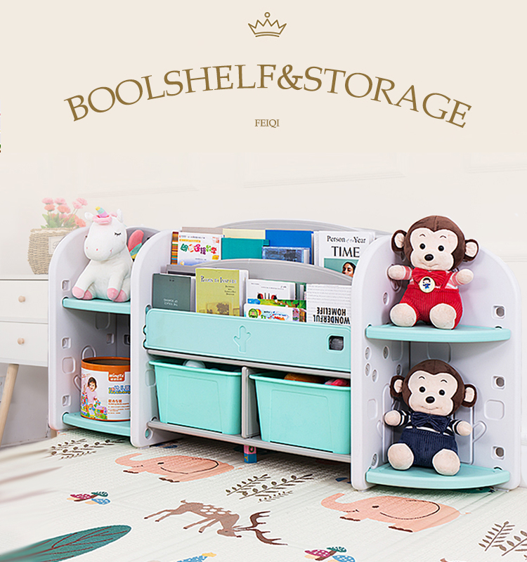 Indoor kid plastic storage toy shelf children toy storage cabinet for kindergarten