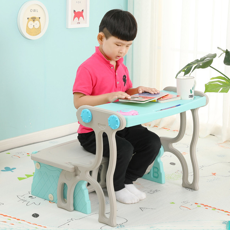 Multifunctional folding colors children table and chair kindergarten desk furniture set