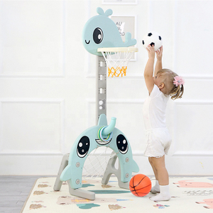 Indoor playground equipment child play toy baby plastic baskerball stand 