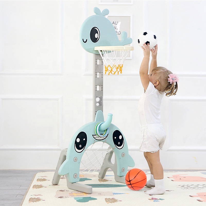 Indoor playground equipment child play toy baby plastic baskerball stand 