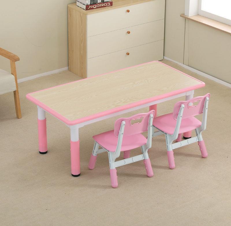 Baby study table and chair for kindergarten cheap wooden furniture set