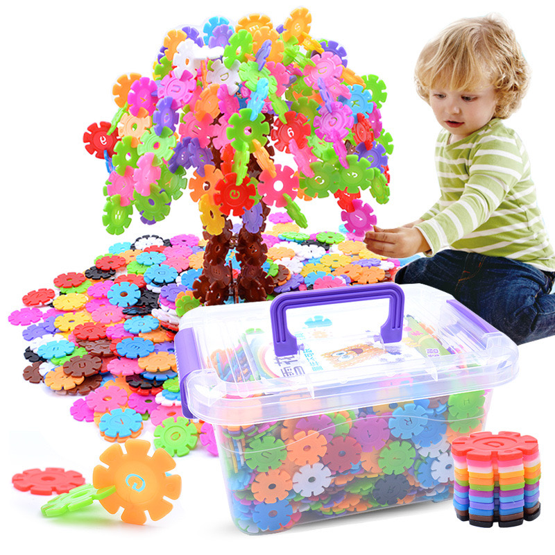 Baby DIY kindergarten educational plastic bricks toy children temperature resistance indoor flower building blocks 