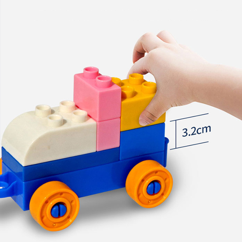 Puzzle plastic block montessori children DIY kindergarten plastic bricks baby indoor building blocks educational toy 
