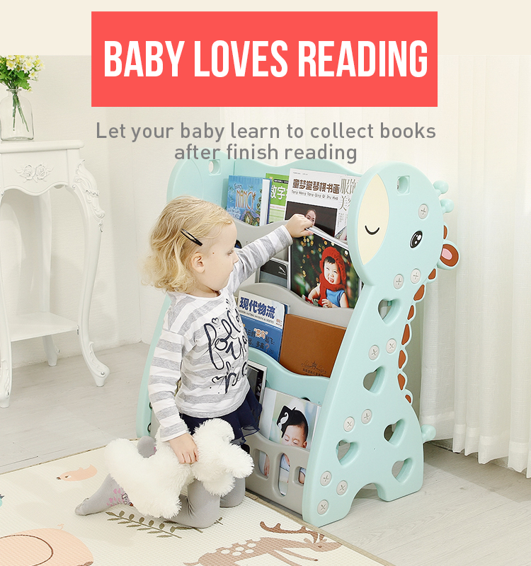 High quality kids bookshelf plastic baby toy shelf children bookcase 