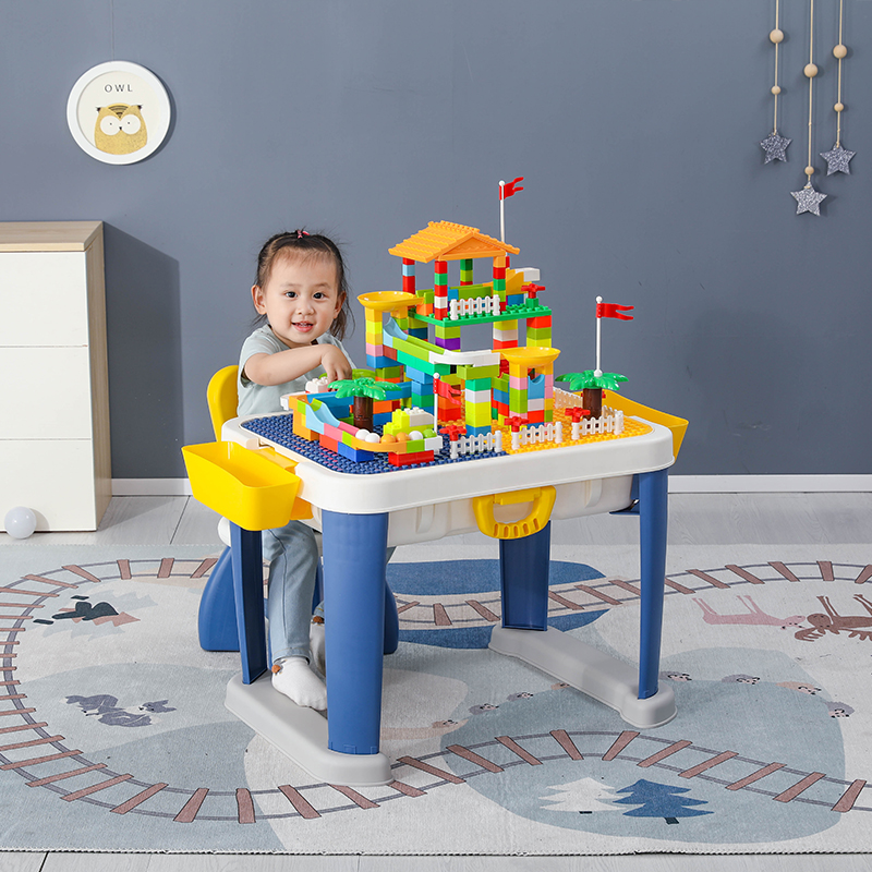 Children DIY kindergarten educational plastic bricks toy baby toddler temperature resistance indoor building blocks table