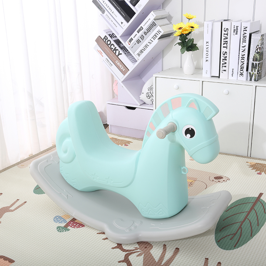 Amusement equipment plastic pink baby animal shaped chair rocking horse toy 