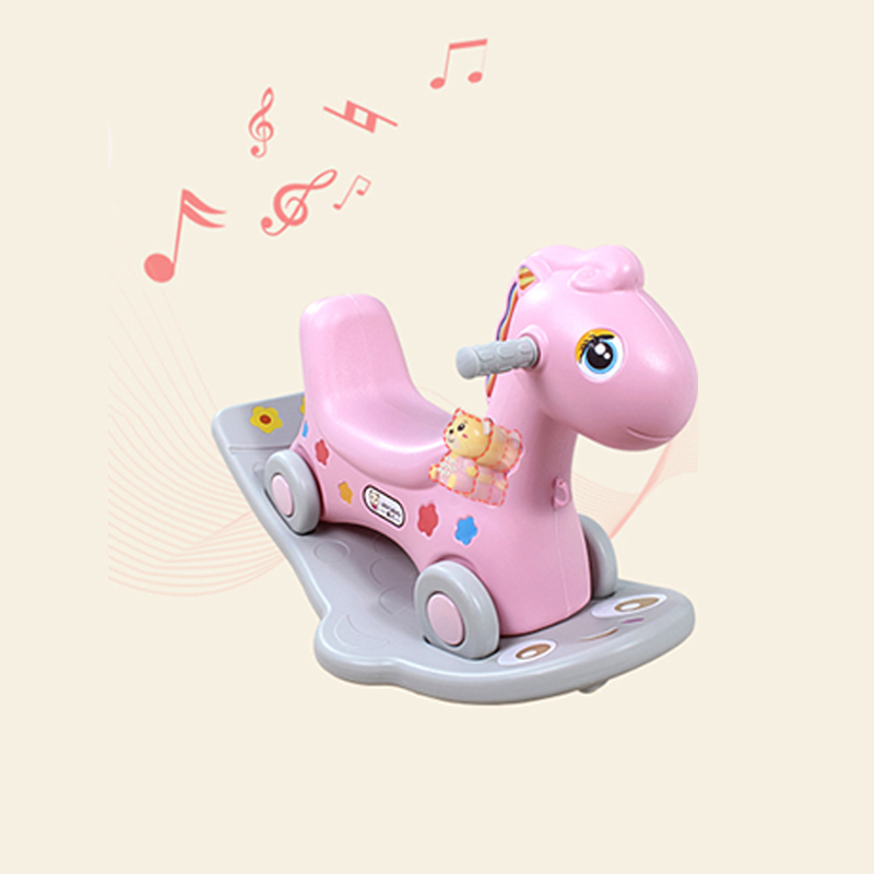 Updated 3 in 1 children's indoor combination 1-3 years old baby rocking horse with music 